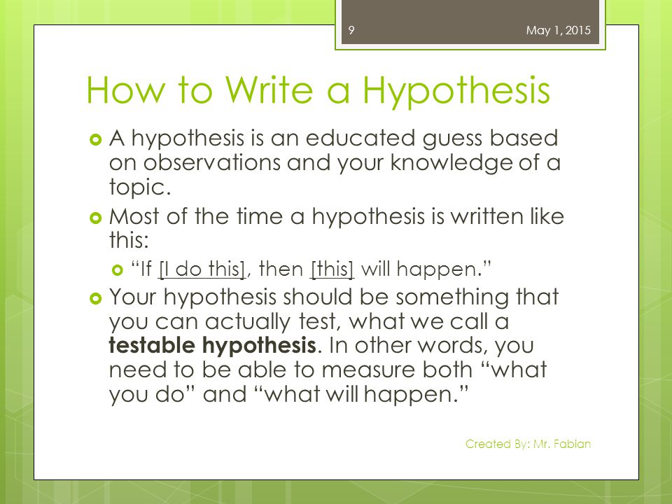 How to write a hypothesis for marketing experimentation